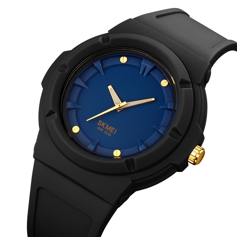 Женские часы Skmei 2011BKBU Black-Blue с синим циферблатом и защитой от воды 5 ATM