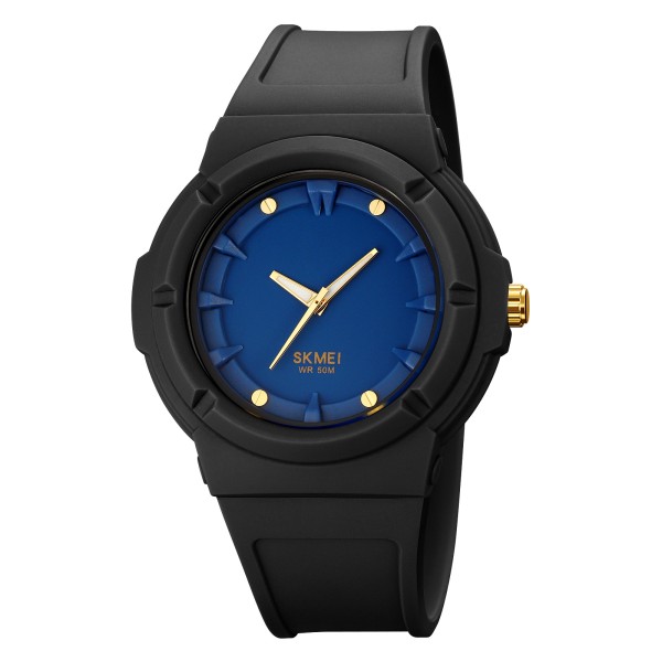 Женские часы Skmei 2011BKBU Black-Blue с синим циферблатом и защитой от воды 5 ATM