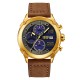 Чоловічий годинник Skmei 2051GDBN Gold-Brown з хронографом та шкіряним ремінцем