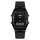 Женские часы Skmei 1220BK Black с комбинированным циферблатом и металлическим браслетом