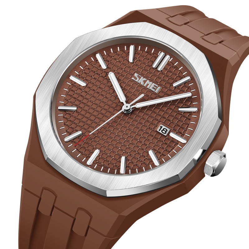 Мужские часы Skmei 9299BN Brown в спортивном стиле с минеральным стеклом и датой