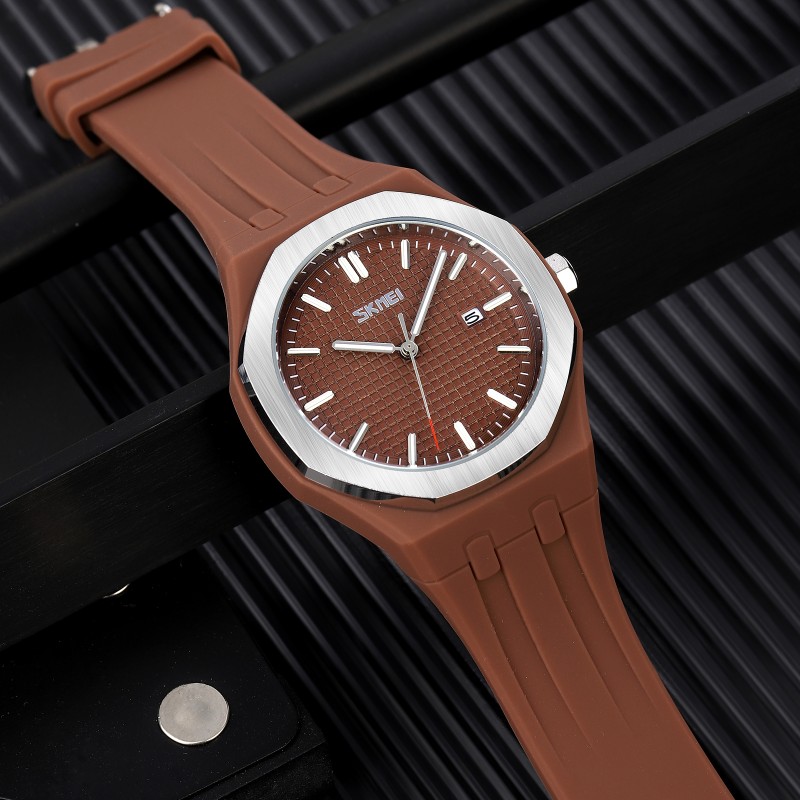 Мужские часы Skmei 9299BN Brown в спортивном стиле с минеральным стеклом и датой