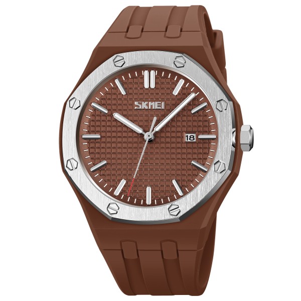 Мужские часы Skmei 9299BN Brown в спортивном стиле с минеральным стеклом и датой