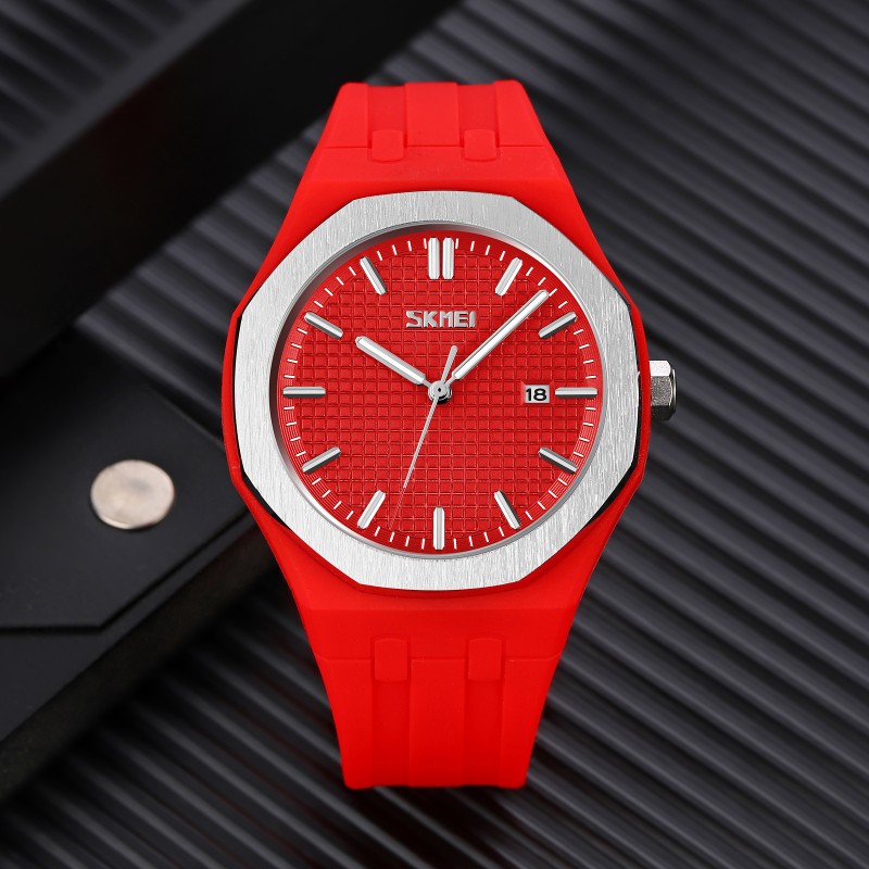 Наручные часы Skmei 9299RD Red STOPPED — спортивные унисекс часы с красным силиконовым ремешком