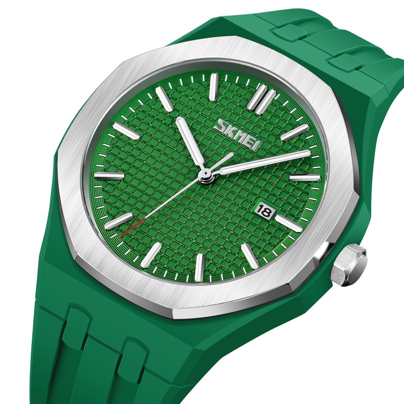 Наручные часы Skmei 9299GN Green STOPPED — мужские спортивные часы с силиконовым ремешком