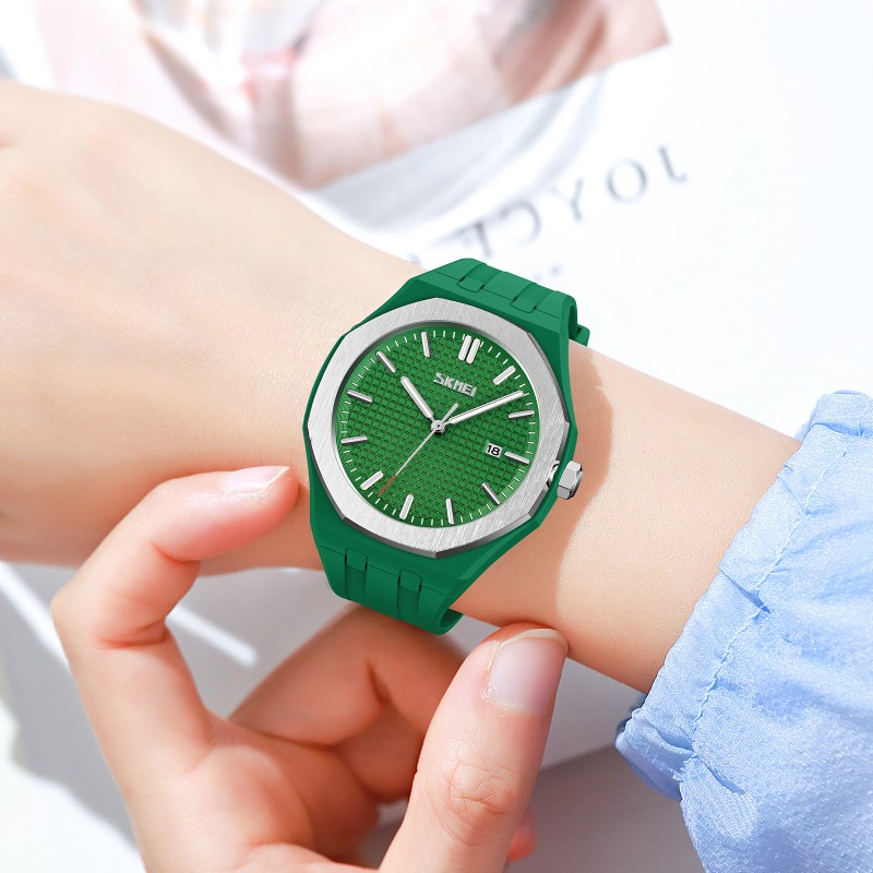 Наручные часы Skmei 9299GN Green STOPPED — мужские спортивные часы с силиконовым ремешком