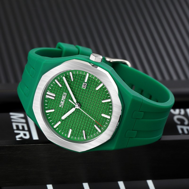Наручные часы Skmei 9299GN Green STOPPED — мужские спортивные часы с силиконовым ремешком
