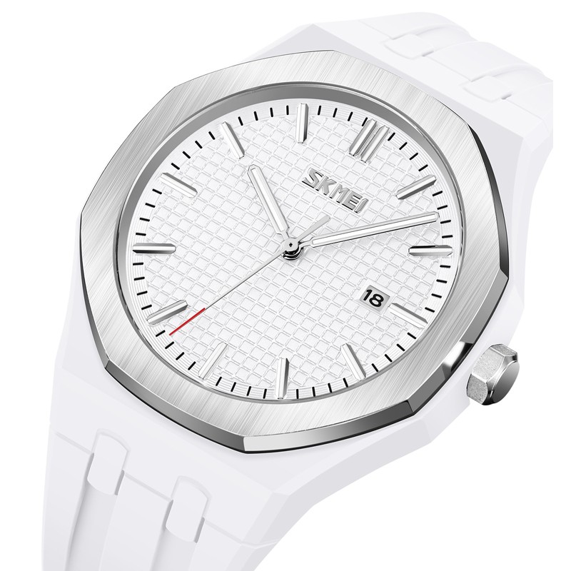 Наручные часы Skmei 9299WT White STOPPED — Спортивные унисекс часы с белым силиконовым ремешком