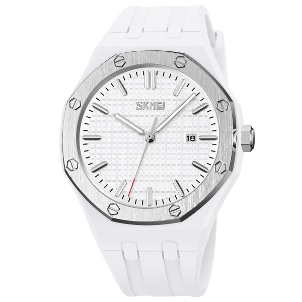 Наручные часы Skmei 9299WT White STOPPED — Спортивные унисекс часы с белым силиконовым ремешком