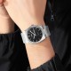 Мужские классические часы Skmei 9288SIBK Silver-Black с серебристым металлическим браслетом