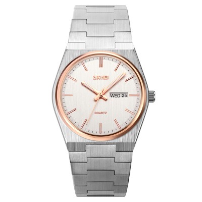 Skmei 9288SIRGSI Silver-Rose Gold-Silver STOPPED