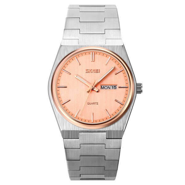 Мужские классические часы Skmei 9288SIRGRG Silver-Rose Gold на металлическом браслете