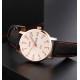 Мужские классические часы Skmei 9303RGSI Rose Gold-Silver с календарем и нейлоновым ремешком