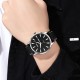 Чоловічий наручний годинник Skmei 9303SIBK Silver-Black з календарем та нейлоновим ремінцем