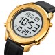 Чоловічий годинник Skmei 1864LGDWT Gold-White Leather з електронним циферблатом та золотистим корпусом
