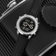 Чоловічий годинник Skmei 1864LSIBK Silver-Black Leather з електронним циферблатом та сріблястим корпусом