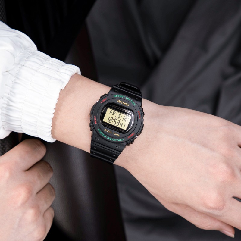 Мужские спортивные часы Skmei 1776BKGD Black-Gold с электронным циферблатом и подсветкой