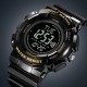 Чоловічий спортивний годинник Skmei 2077BKGD Black Gold з електронним циферблатом та водонепроникністю 5 ATM