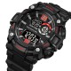 Чоловічий спортивний годинник Skmei 2018RDBK Red-Black з електронним циферблатом та підсвічуванням