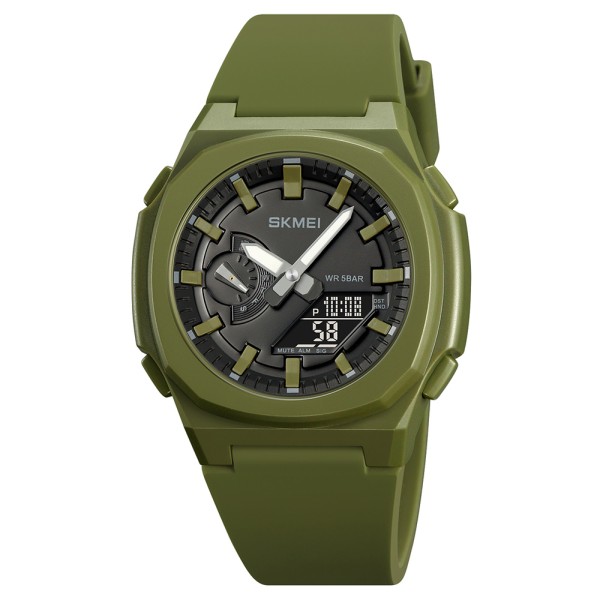 Чоловічий годинник Skmei 2091AGBK Army Green Black, тактичний стрілково-електронний з підсвічуванням