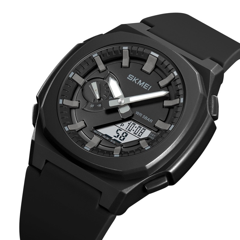 Мужские часы Skmei 2091BKGYWT Black-Grey White тактические с комбинированным циферблатом