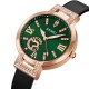 Жіночий класичний годинник Skmei 1977GNBK Green-Black з шкіряним ремінцем та зеленим циферблатом