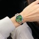 Жіночий класичний годинник Skmei 1977GNBK Green-Black з шкіряним ремінцем та зеленим циферблатом