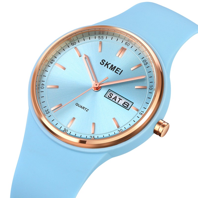 Жіночий годинник Skmei 2057LTBU Light Blue з мінеральним склом та водозахистом 5 ATM
