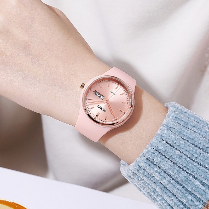 Жіночий годинник Skmei 2057PK Pink STOPPED з мінеральним склом та захистом 5 ATM