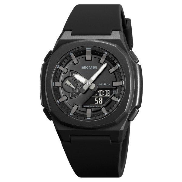 Чоловічий годинник Skmei 2091BKGYBK Black-Grey-Black тактичний з комбінованим циферблатом
