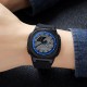 Мужские часы Skmei 2091BKBUBK Black-Blue-Black с комбинированным циферблатом и защитой 5 ATM