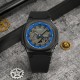 Мужские часы Skmei 2091BKBUBK Black-Blue-Black с комбинированным циферблатом и защитой 5 ATM