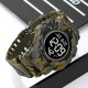Чоловічий тактичний годинник Skmei 2081CMGNBK Camo Green-Black з електронним циферблатом та підсвіткою