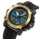 Мужские спортивные часы Skmei 2065BKGD Black-Gold с комбинированным циферблатом и будильником