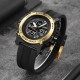 Мужские спортивные часы Skmei 2065BKGD Black-Gold с комбинированным циферблатом и будильником