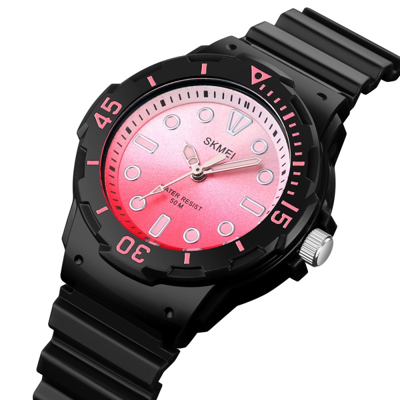 Дитячий годинник Skmei 2012BKPK Black-Pink для дівчаток з мінеральним склом та водозахистом 5 ATM