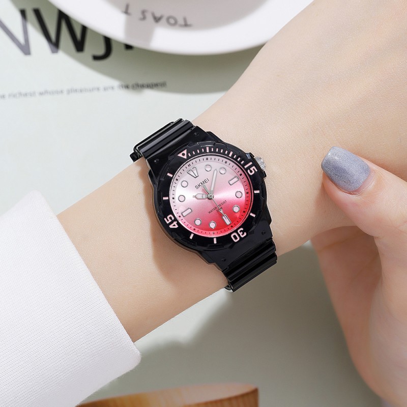 Дитячий годинник Skmei 2012BKPK Black-Pink для дівчаток з мінеральним склом та водозахистом 5 ATM