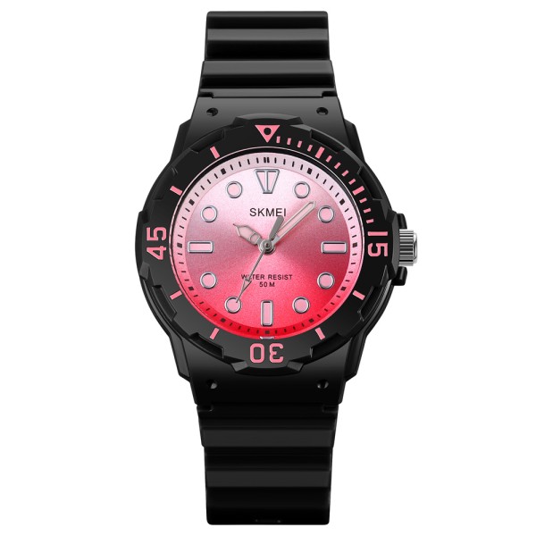 Дитячий годинник Skmei 2012BKPK Black-Pink для дівчаток з мінеральним склом та водозахистом 5 ATM