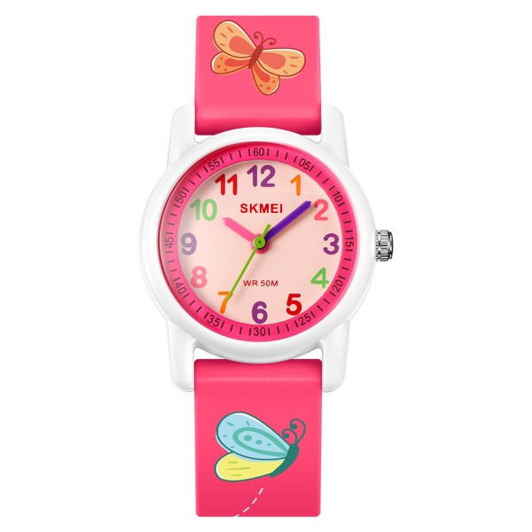 Дитячий наручний годинник Skmei 2157PKWT Pink-White з водонепроникністю 5 ATM