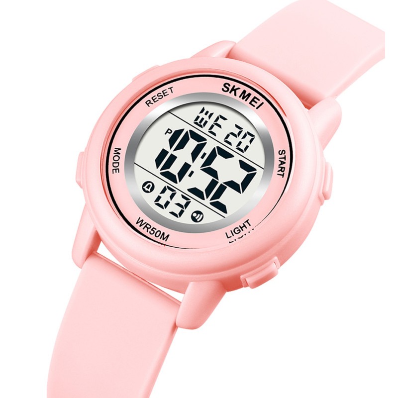 Дитячий електронний годинник Skmei 1721LPK Light-Pink з підсвічуванням та будильником