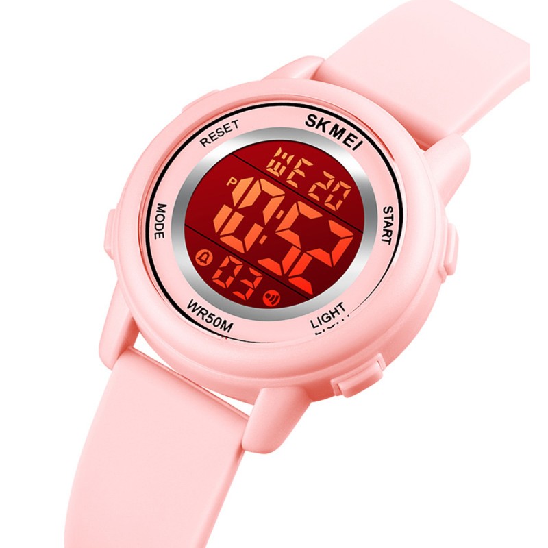 Дитячий електронний годинник Skmei 1721LPK Light-Pink з підсвічуванням та будильником