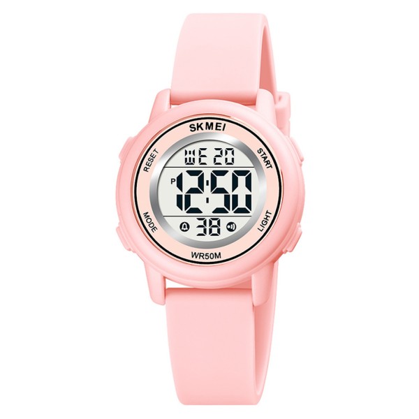 Дитячий електронний годинник Skmei 1721LPK Light-Pink з підсвічуванням та будильником