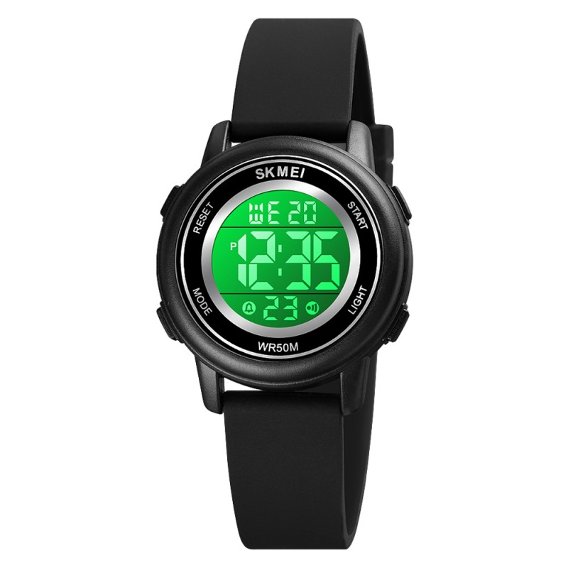 Дитячий електронний годинник Skmei 1721BK Black з підсвічуванням та водозахистом 5 ATM