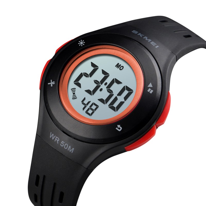 Дитячий спортивний годинник Skmei 1455BK Black з електронним циферблатом та підсвічуванням