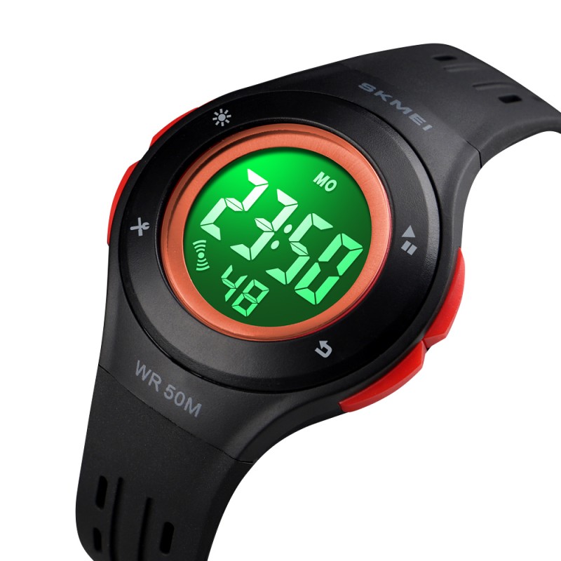 Дитячий спортивний годинник Skmei 1455BK Black з електронним циферблатом та підсвічуванням