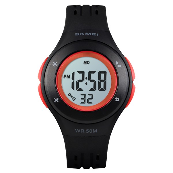 Дитячий спортивний годинник Skmei 1455BK Black з електронним циферблатом та підсвічуванням