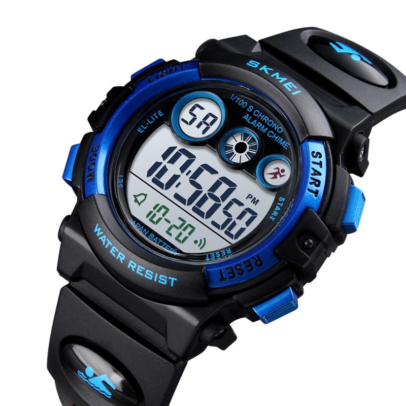 Дитячий спортивний годинник Skmei 1451BKBU Black-Blue з підсвічуванням та водозахистом 5 ATM