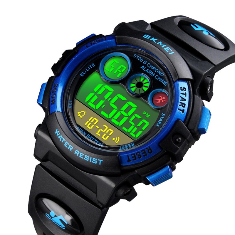 Дитячий спортивний годинник Skmei 1451BKBU Black-Blue з підсвічуванням та водозахистом 5 ATM