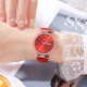 Жіночий класичний годинник Skmei 2090RGRD Rose Gold-Red з календарем та шкіряним ремінцем