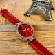 Жіночий класичний годинник Skmei 2090RGRD Rose Gold-Red з календарем та шкіряним ремінцем